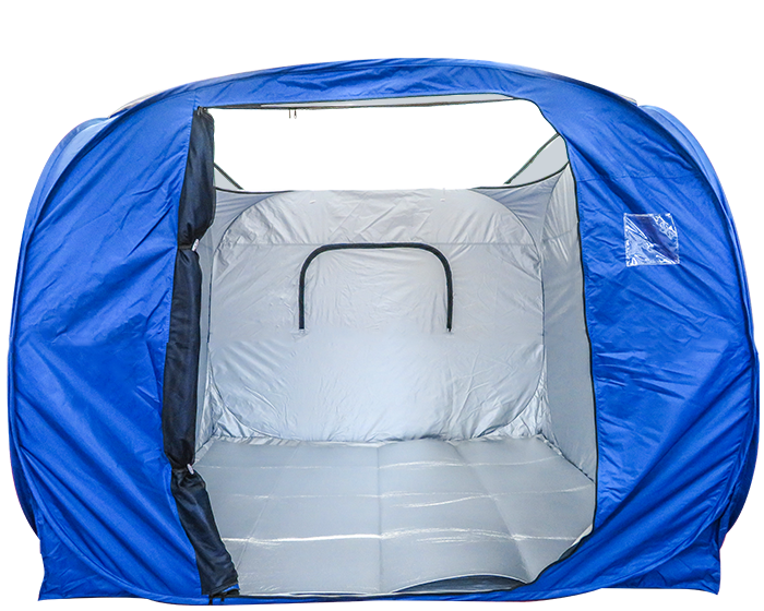 避難用テント 屋根付きBOXタイプ（青）