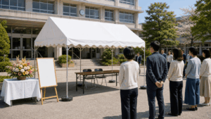 PTA・保護者会の卒業記念・寄贈品アイデア｜実用的で長く使えるテント