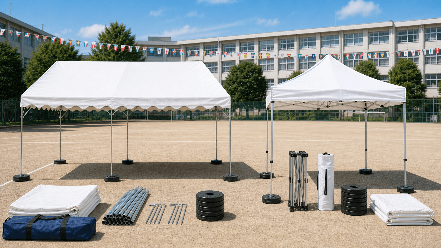 集会用テントとワンタッチテントの違い|運動会に合うのはどっち?